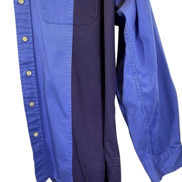 VAN HEUSEN Denim Classics Men's XLT color block long sleeve button down shirt - Picture 3 of 7